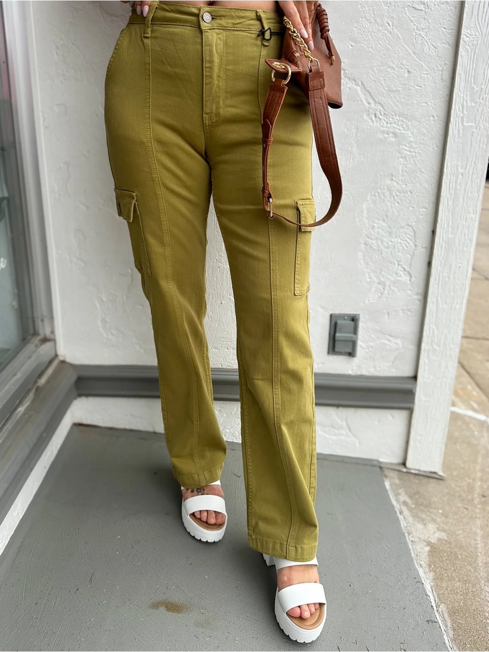 Judy Blue MATCHA HIGH RISE CARGO STRAIGHT sz 7/28